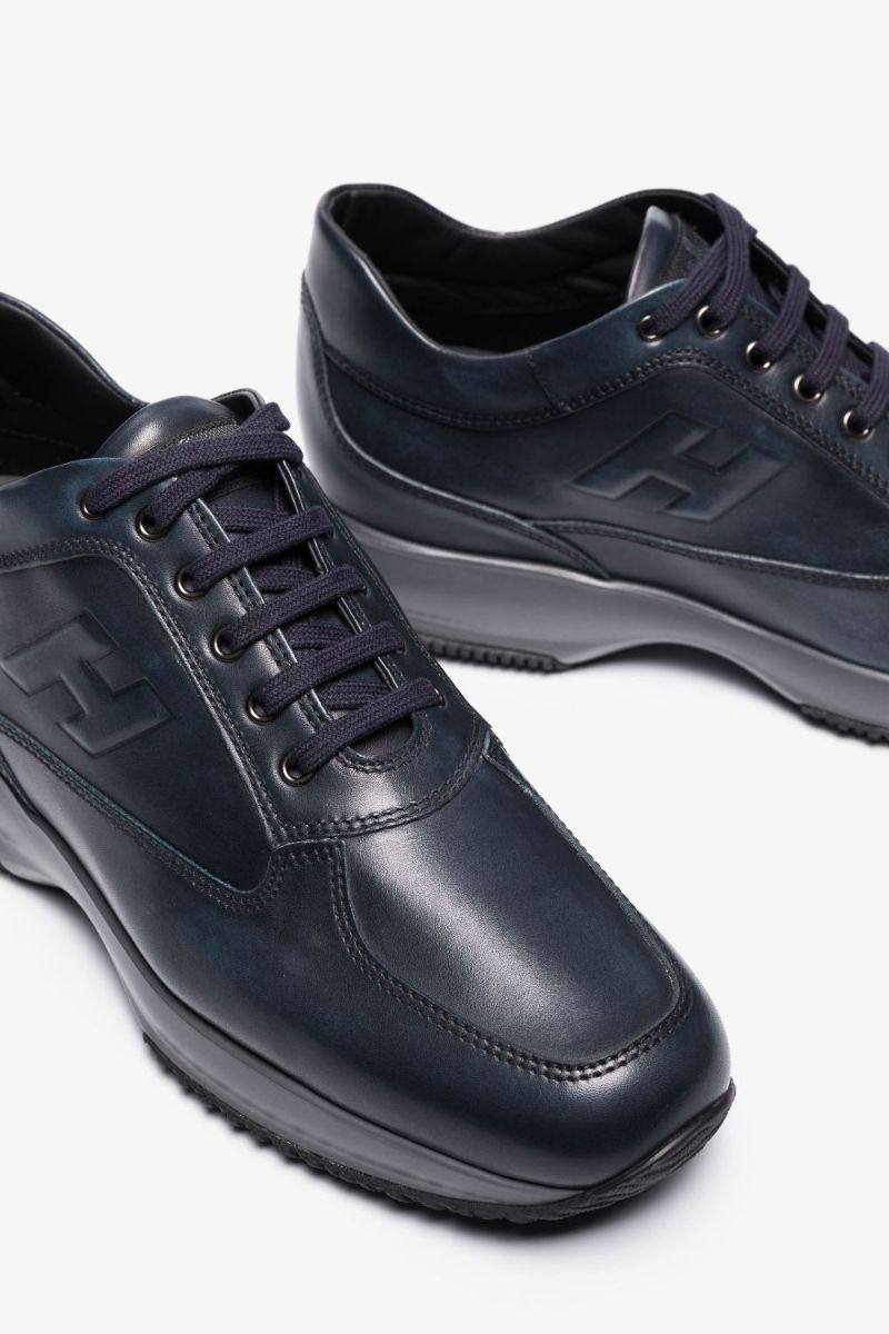 Blue Interactive Monogram Leather Sneakers
