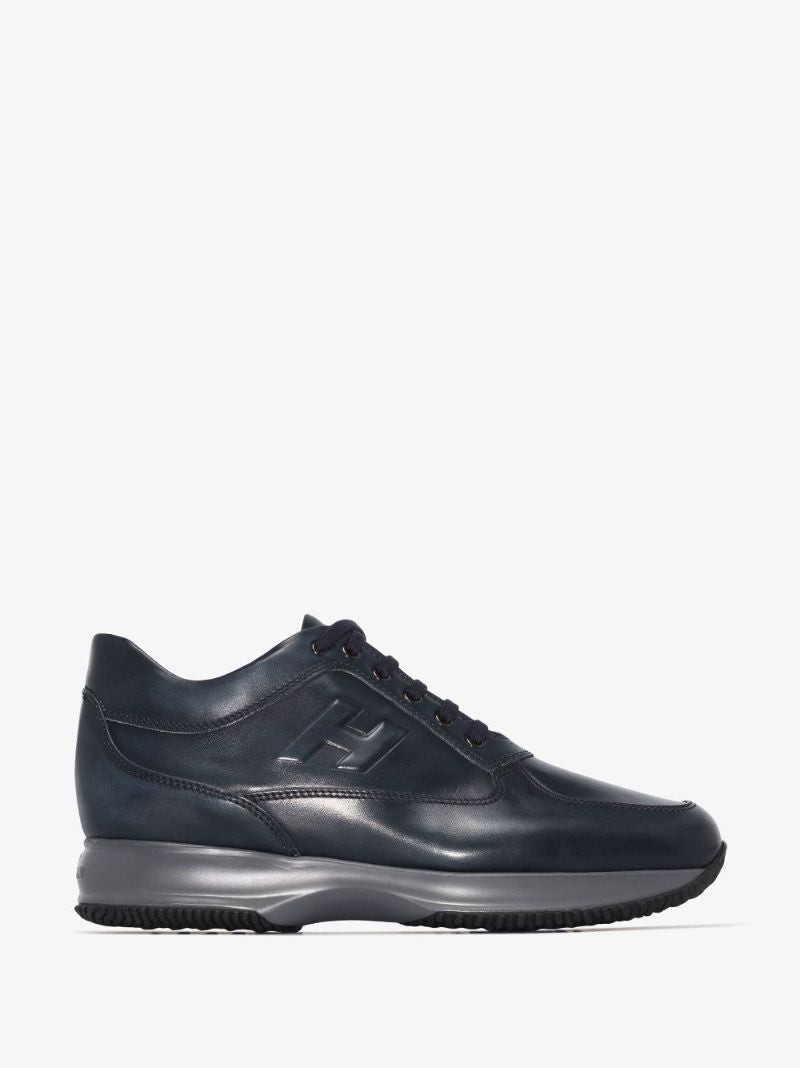 Blue Interactive Monogram Leather Sneakers