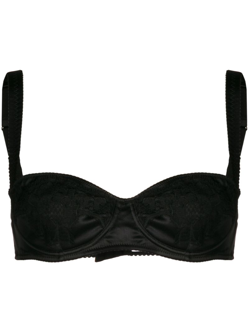 Black Silk Balconette Bra