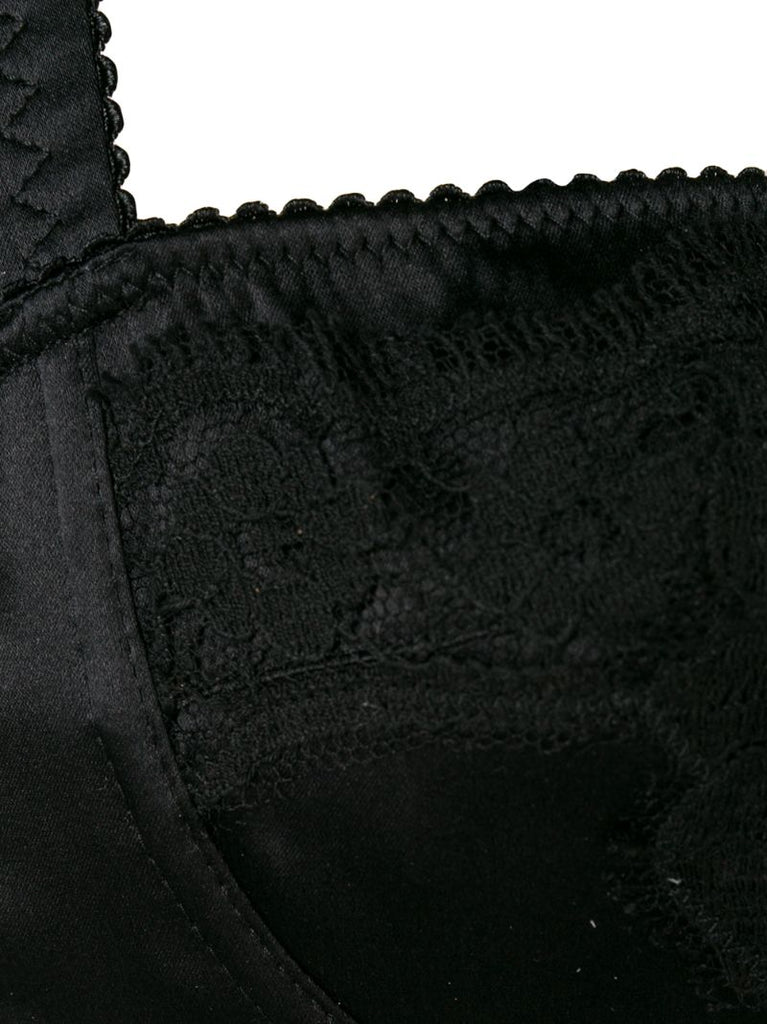 Black Silk Balconette Bra