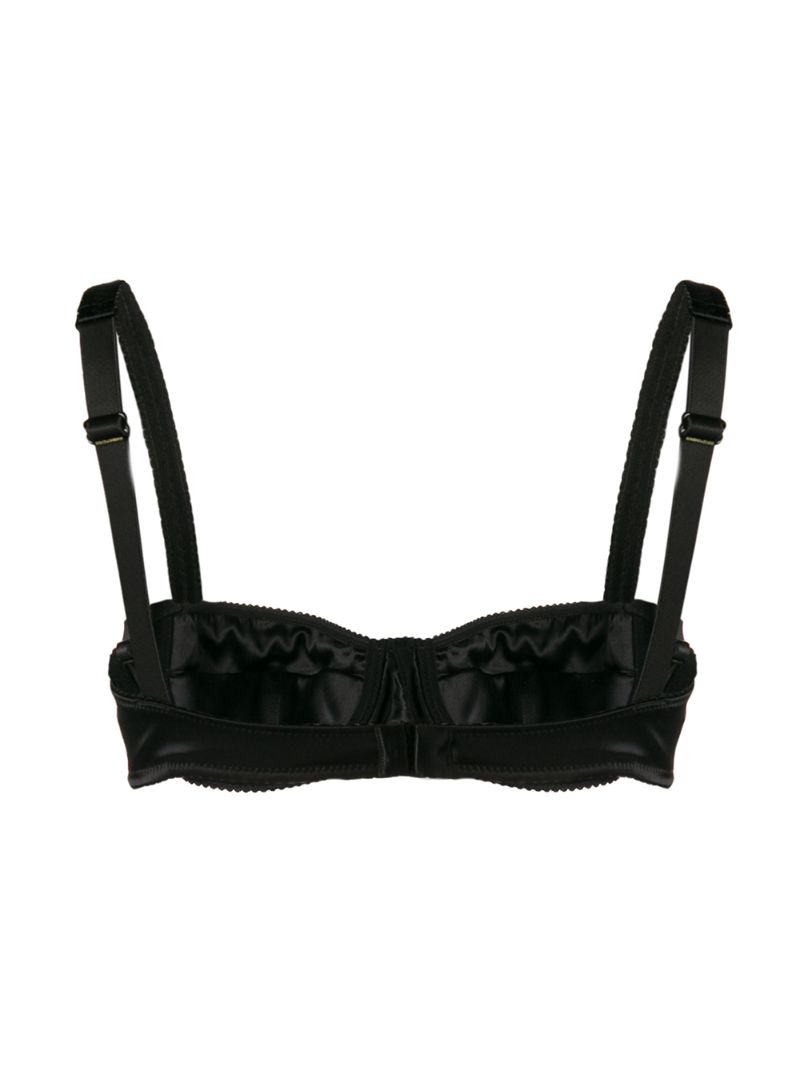 Black Silk Balconette Bra
