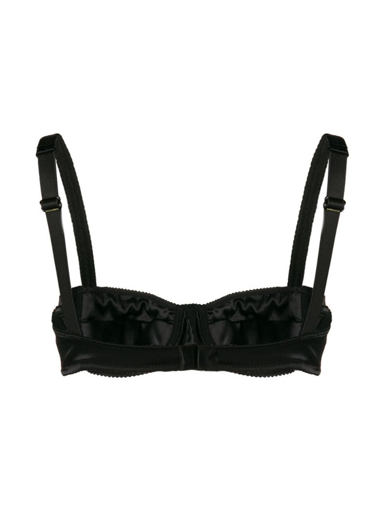 Black Silk Balconette Bra