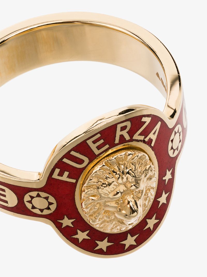 18k Yellow Gold and Red Strength Ring