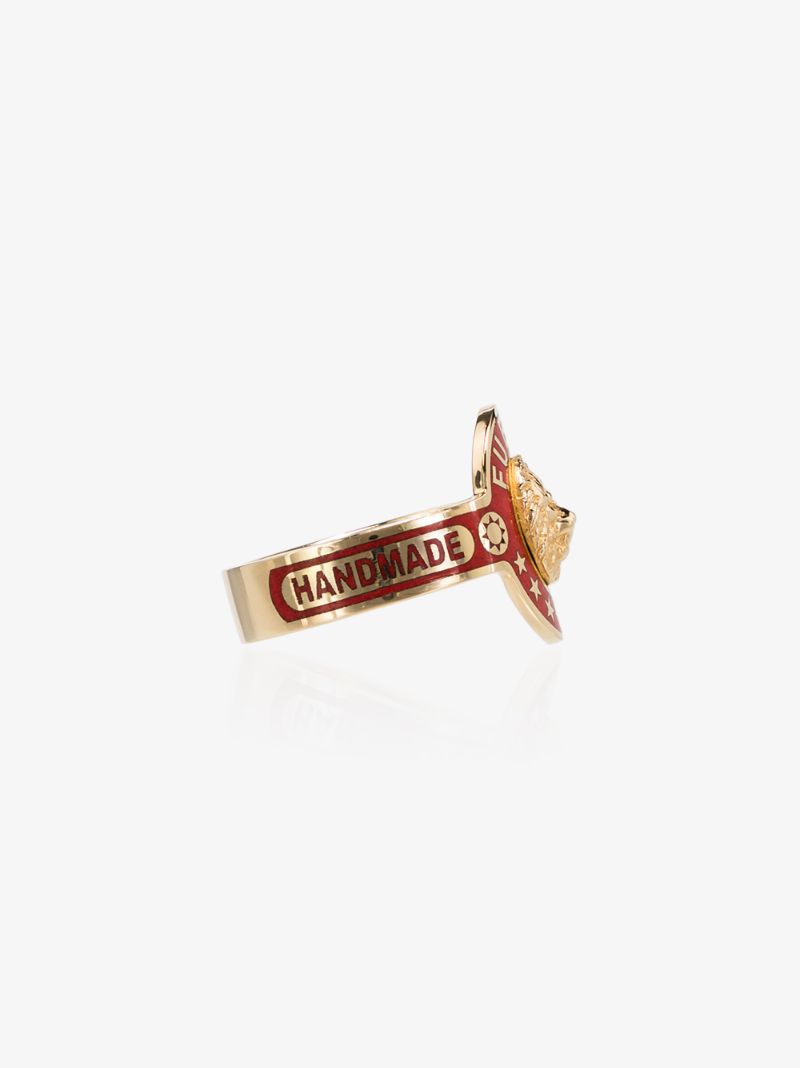 18k Yellow Gold and Red Strength Ring