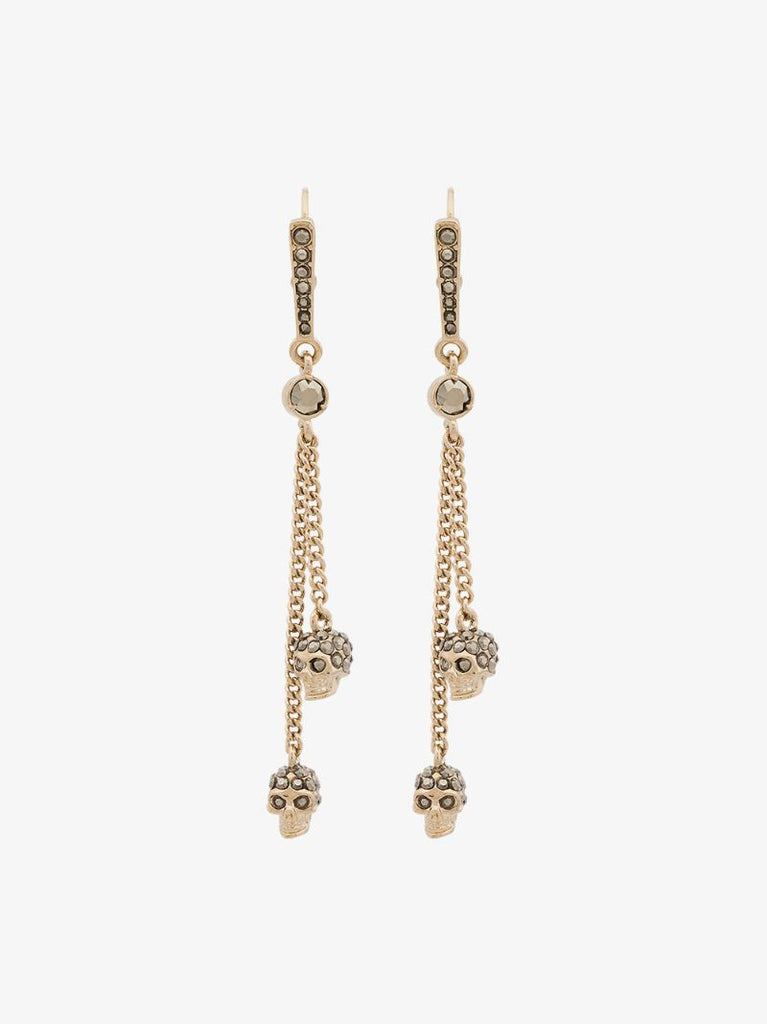 Metallic Chain Skull Earrings