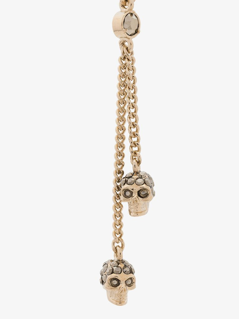 Metallic Chain Skull Earrings