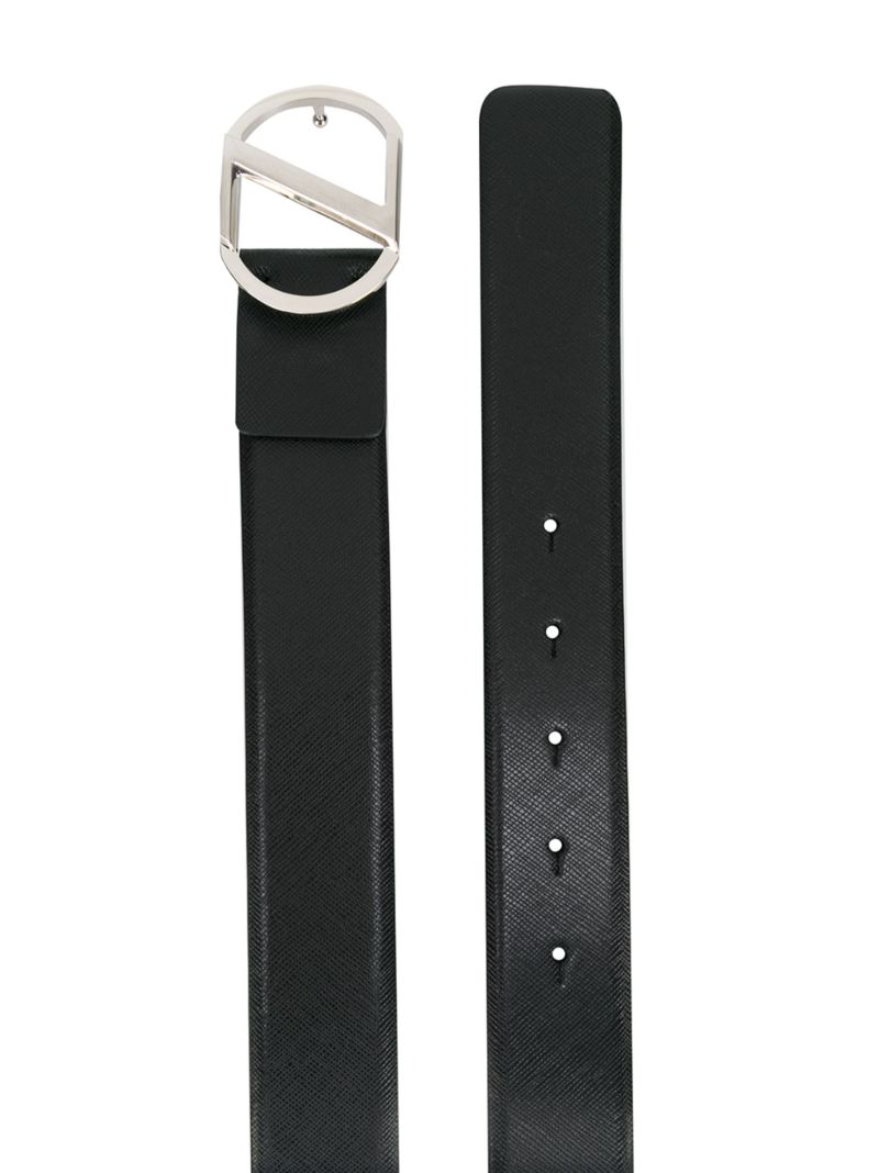 Black Logo-plaque Leather Belt