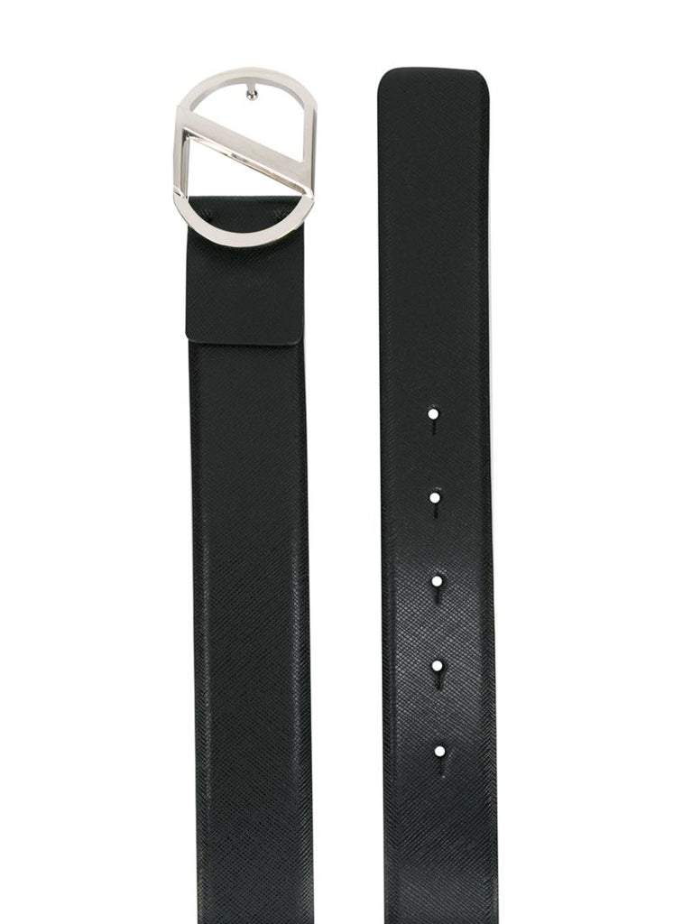 Black Logo-plaque Leather Belt