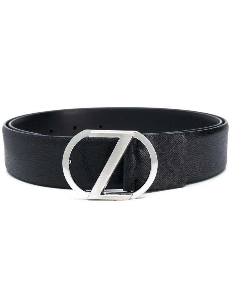 Black Logo-plaque Leather Belt