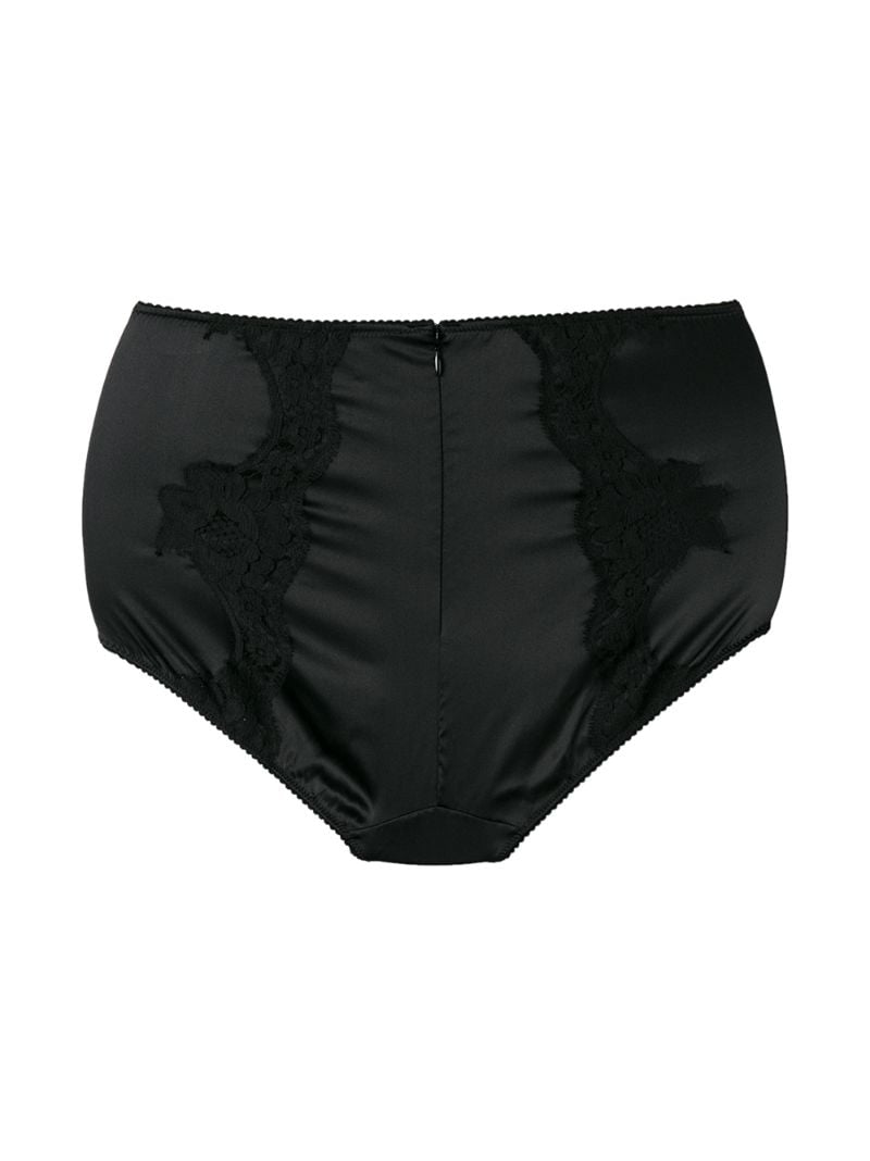 Black High Waist Silk Briefs