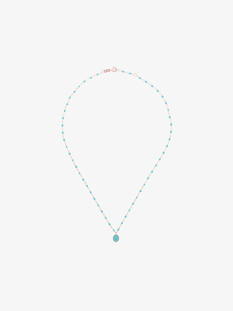 18k Rose Gold North Star 42 Cm Beaded Diamond Necklace