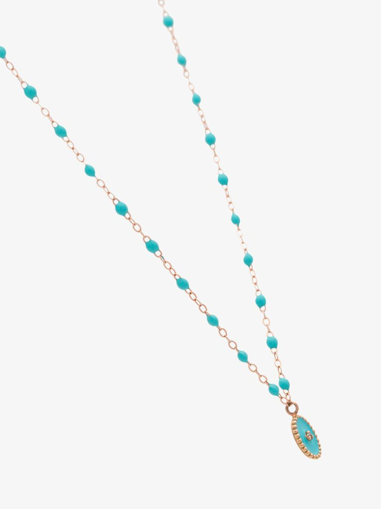 18k Rose Gold North Star 42 Cm Beaded Diamond Necklace