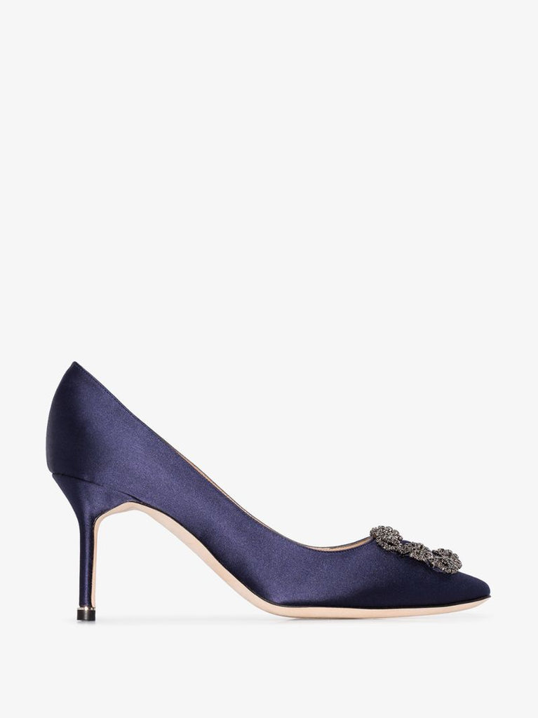 Navy Hangisi 70 Satin Pumps