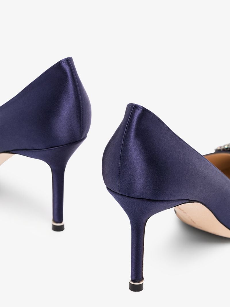 Navy Hangisi 70 Satin Pumps