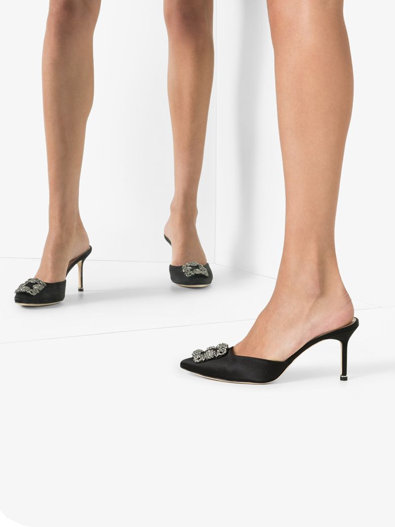 Black Hangisi 70 Satin Pumps