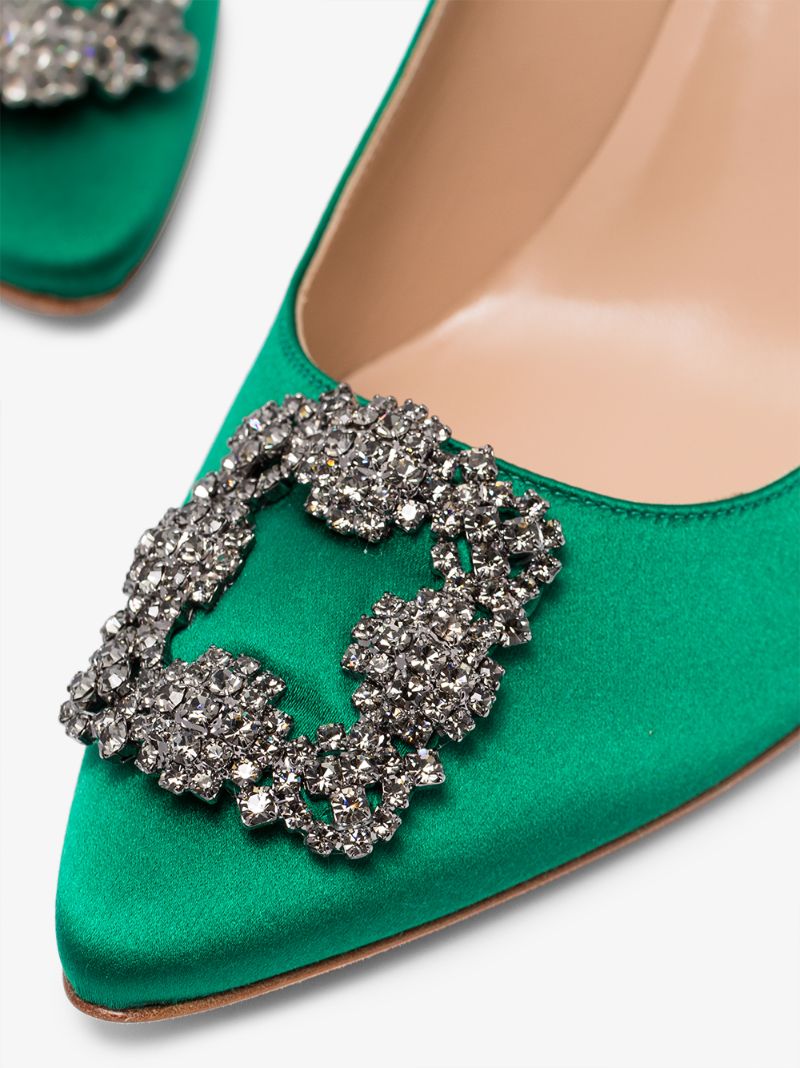 Green Hangisi 90 Satin Pumps
