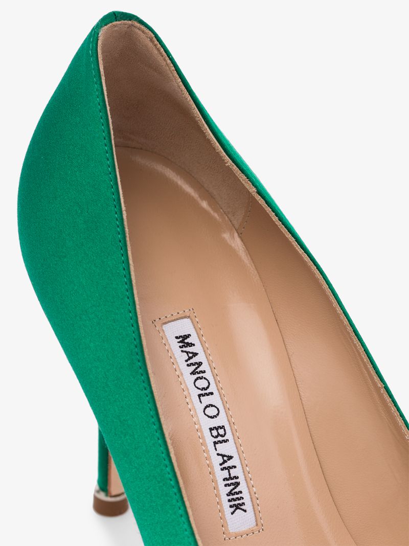 Green Hangisi 90 Satin Pumps