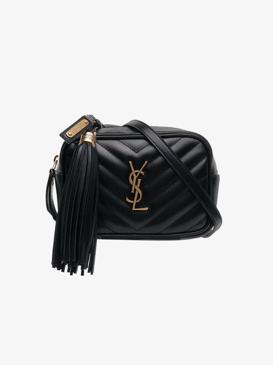 Black Lou Quilted Leather Cross Body Bag
