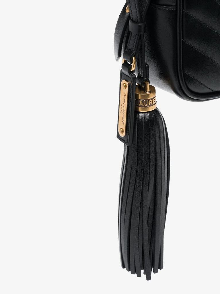 Black Lou Quilted Leather Cross Body Bag