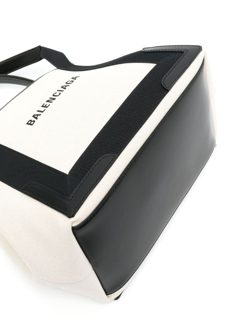 White Cabas Small Canvas Tote Bag