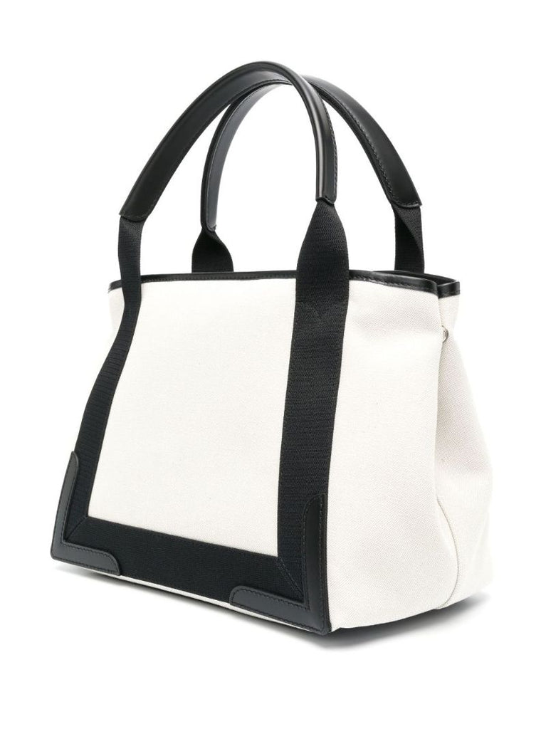 White Cabas Small Canvas Tote Bag