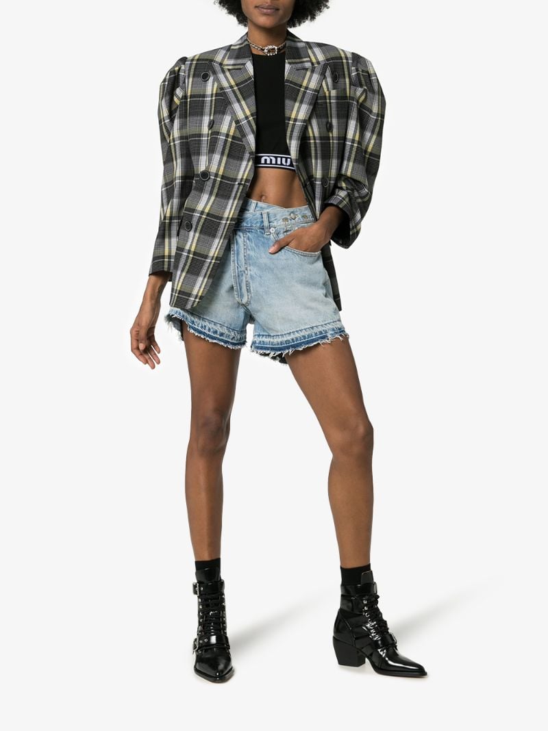Tilly Cross-over Fray Hem Denim Shorts