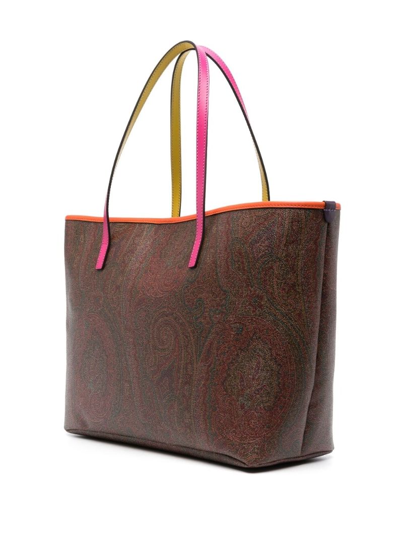 Brown Paisley Print Tote Bag