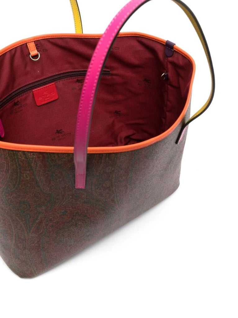 Brown Paisley Print Tote Bag