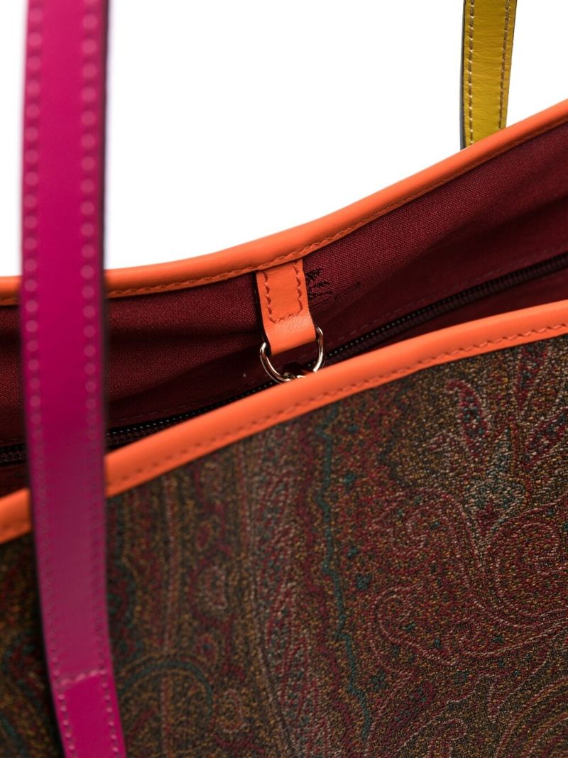 Brown Paisley Print Tote Bag