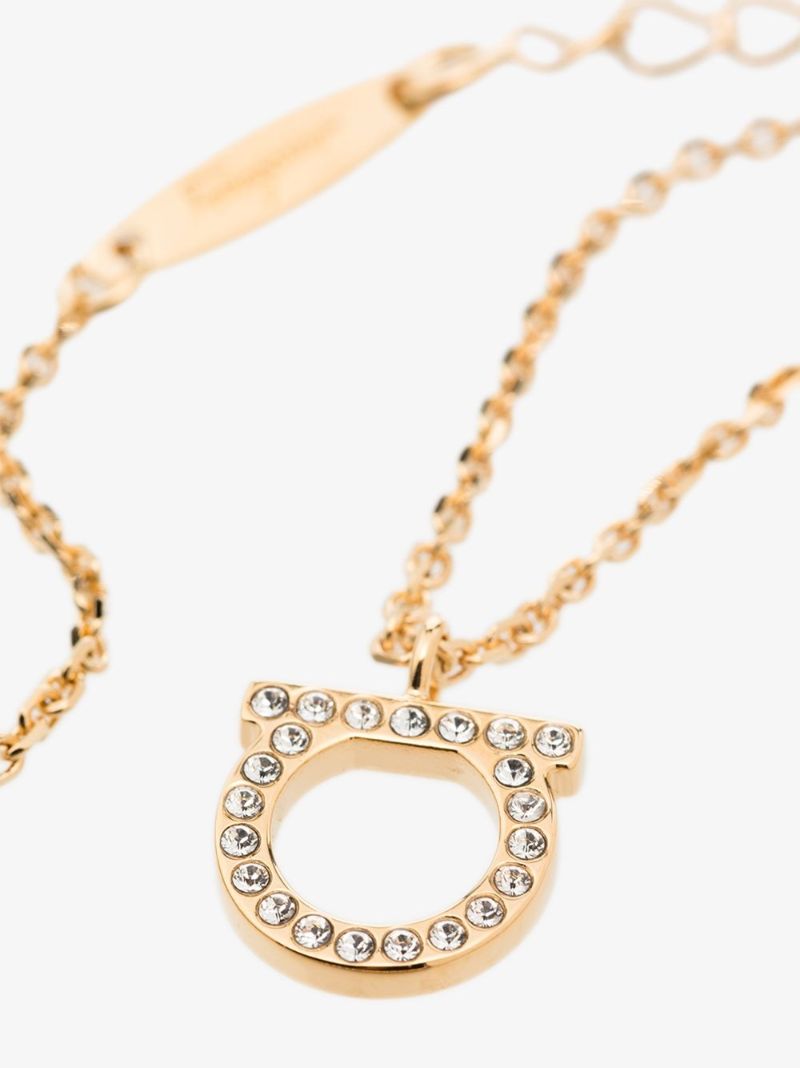 Crystal-embellished Gancini Necklace
