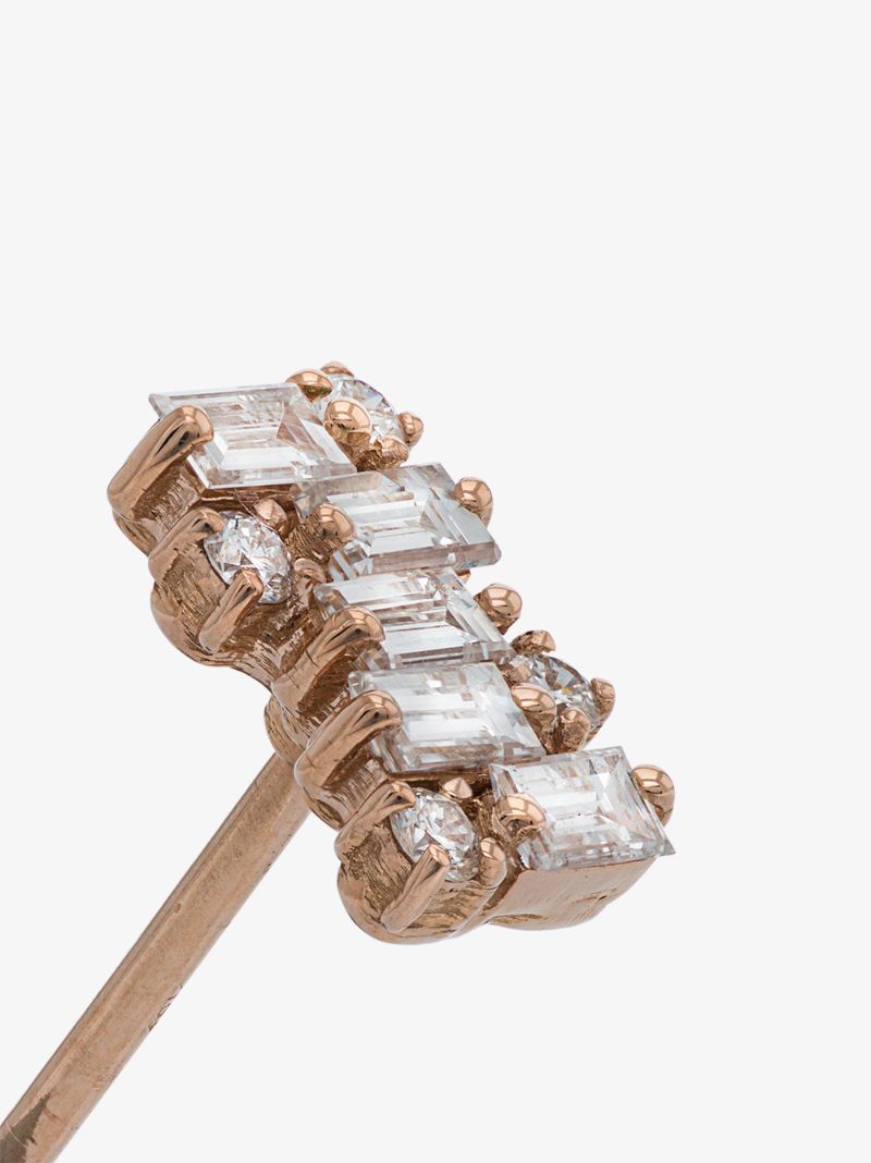 18k Rose Gold Shimmer Diamond Stud Earrings