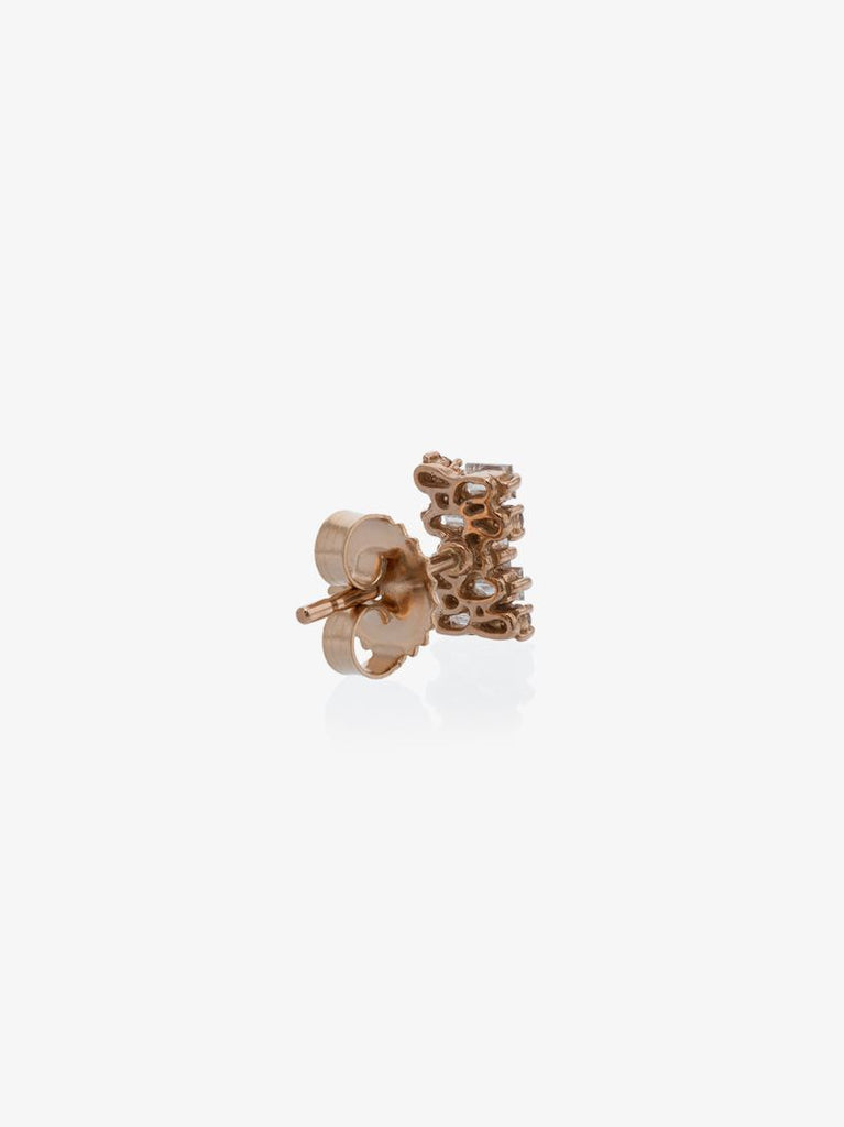 18k Rose Gold Shimmer Diamond Stud Earrings