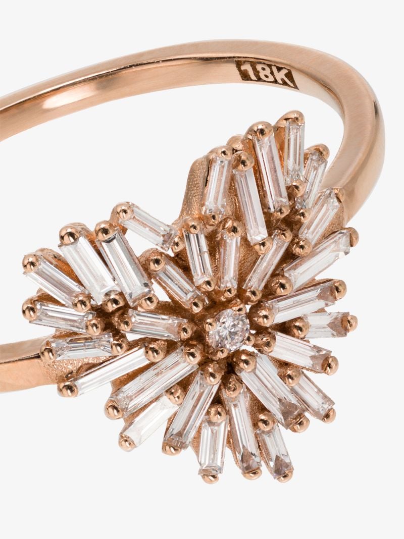 18k Yellow Gold Diamond Embellished Heart Ring