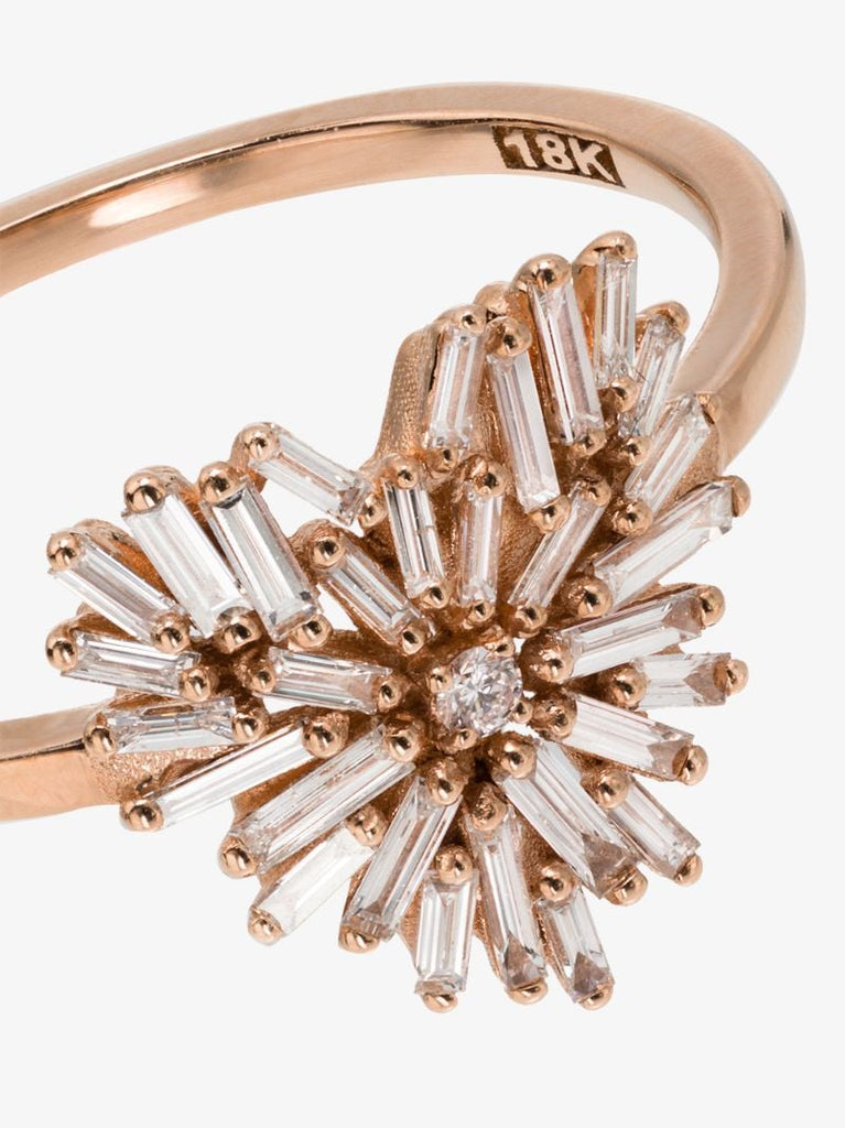 18k Yellow Gold Diamond Embellished Heart Ring