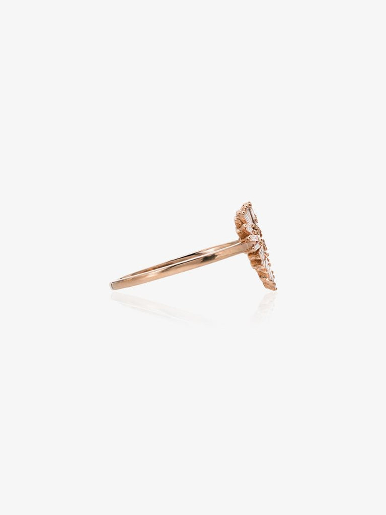 18k Yellow Gold Diamond Embellished Heart Ring