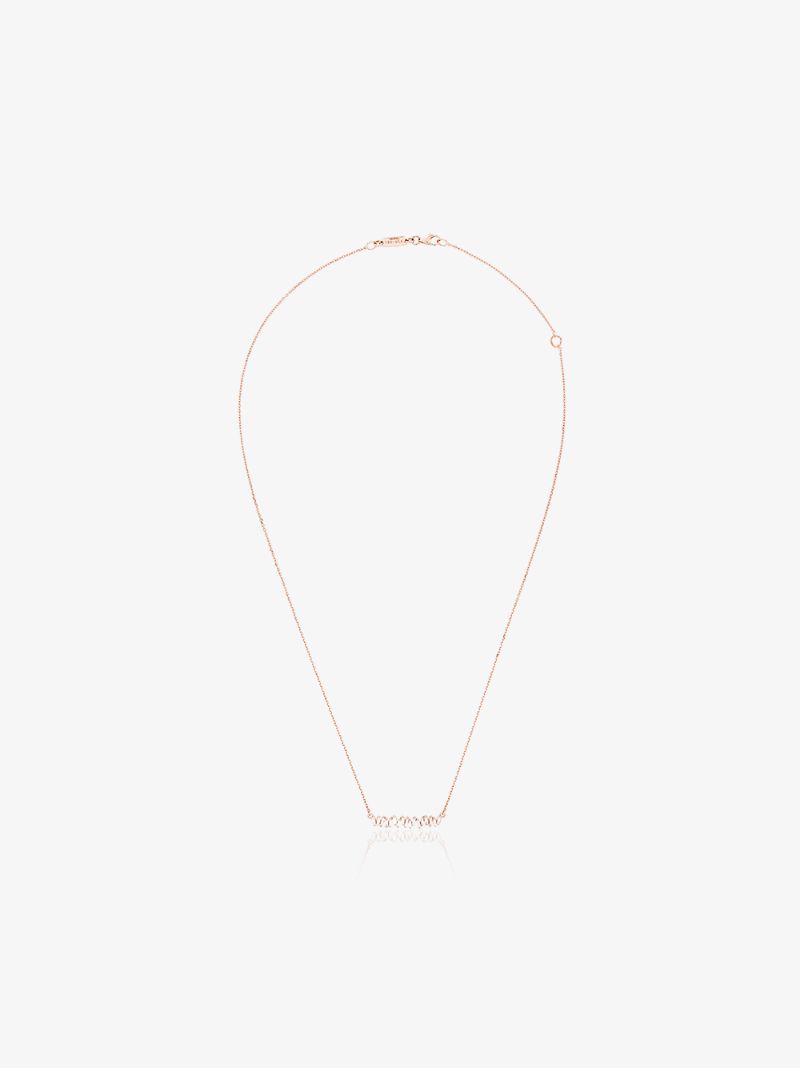 18kt Rose Gold Classic Diamond Bar Necklace