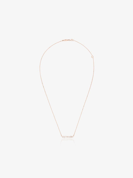 18kt Rose Gold Classic Diamond Bar Necklace