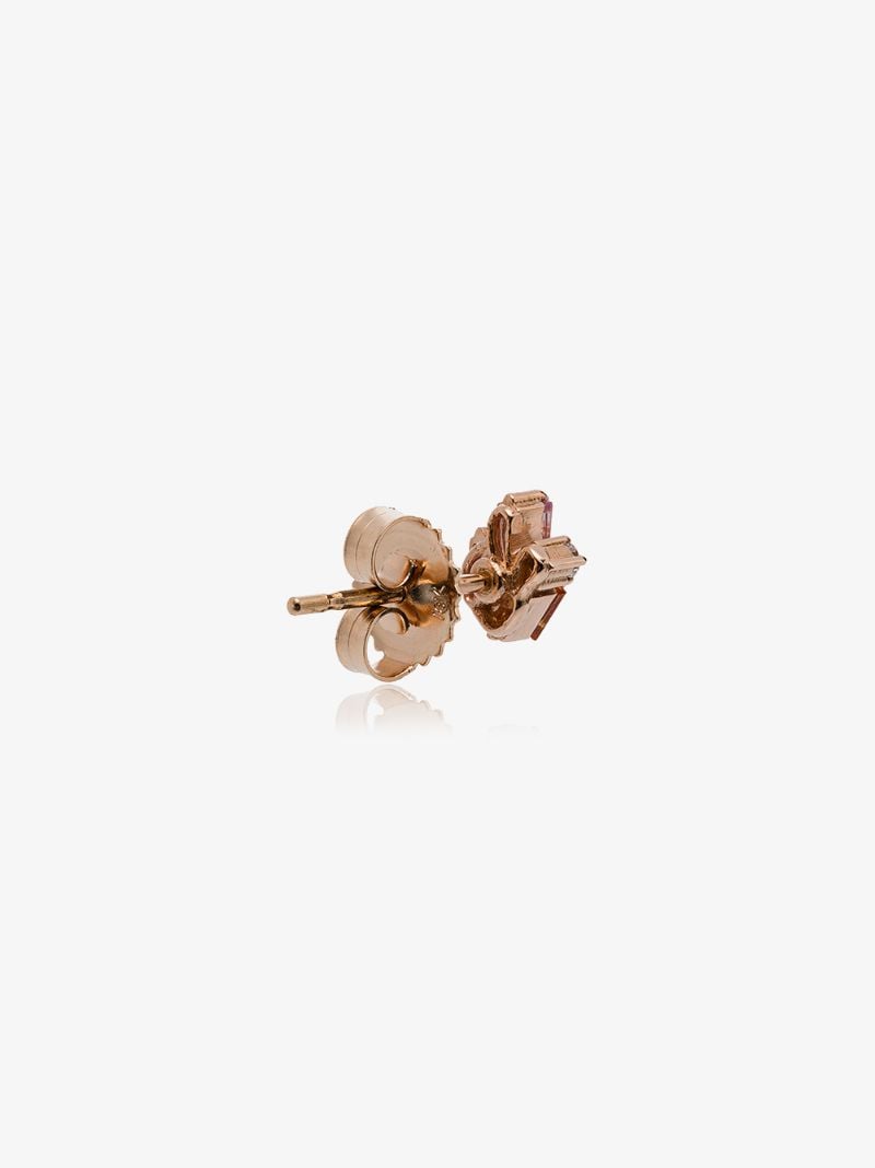 18k Rose Gold Sapphire Diamond Earrings
