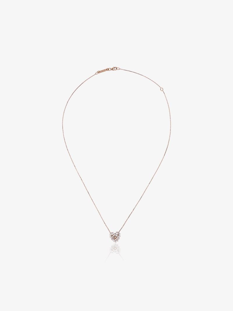 18k Rose Gold Heart Diamond Necklace