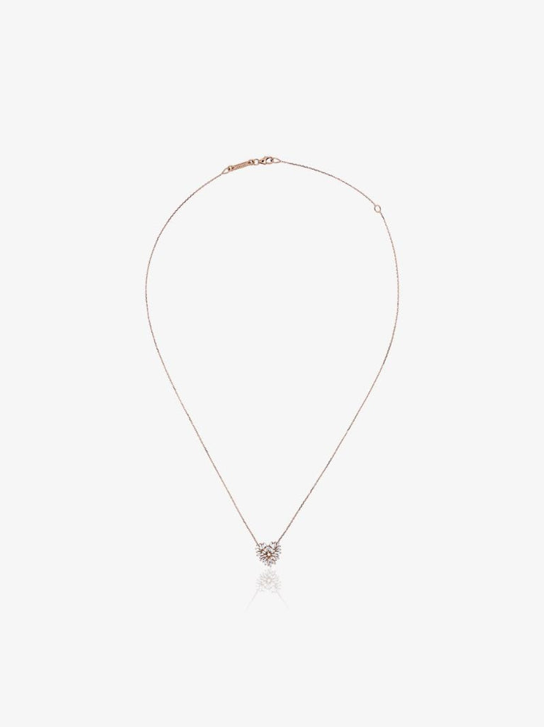 18k Rose Gold Heart Diamond Necklace