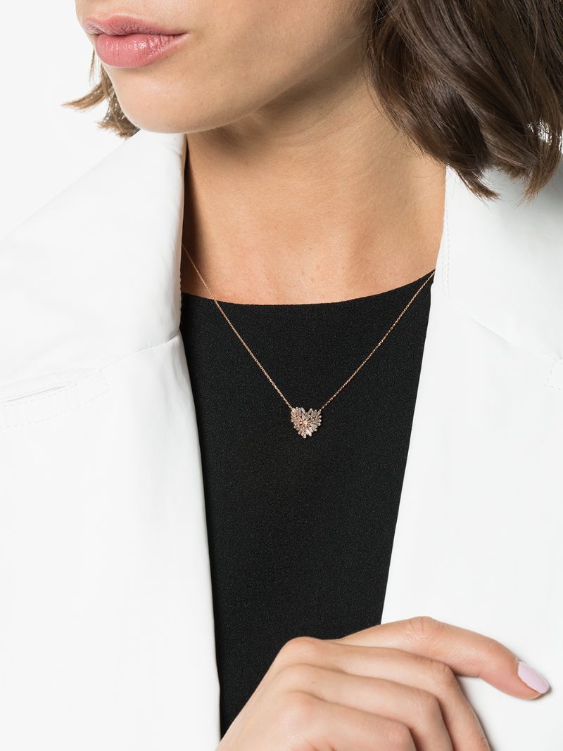 18k Rose Gold Heart Diamond Necklace