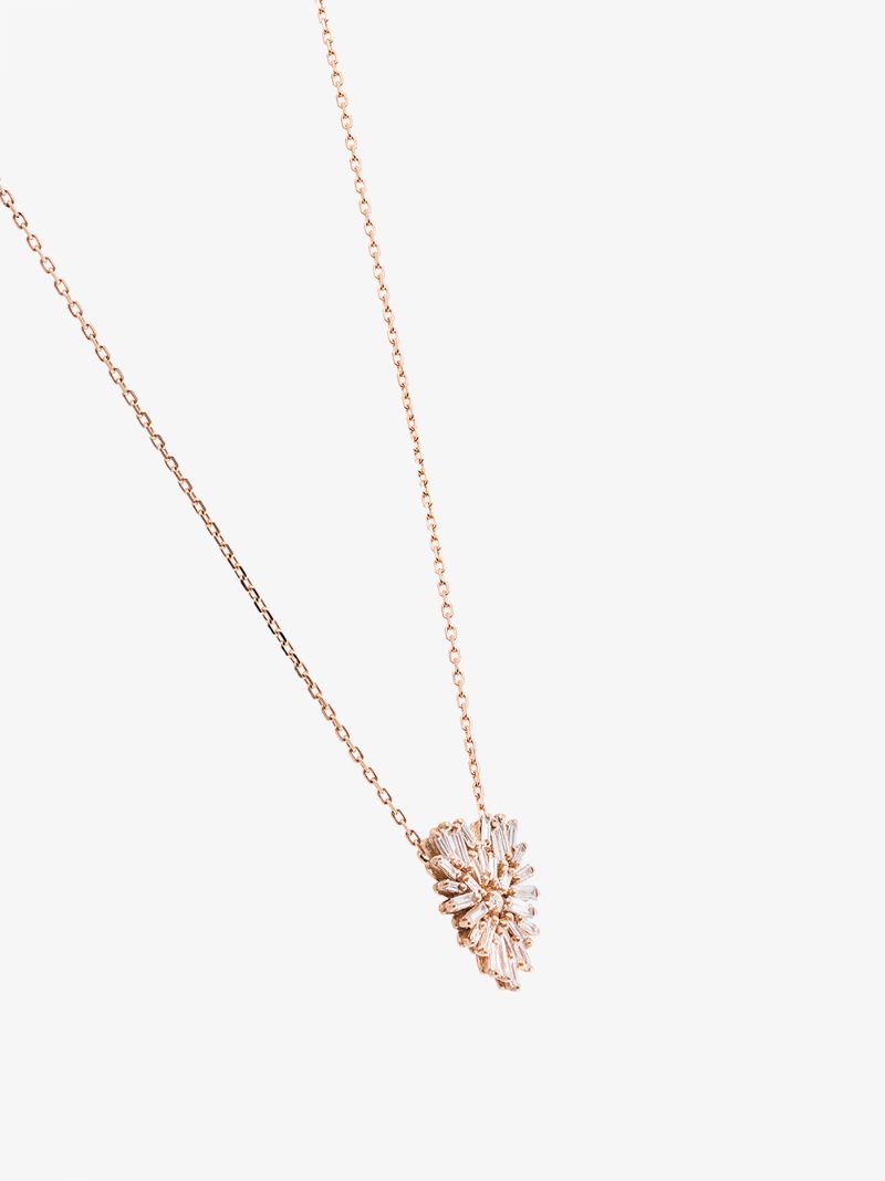 18k Rose Gold Heart Diamond Necklace