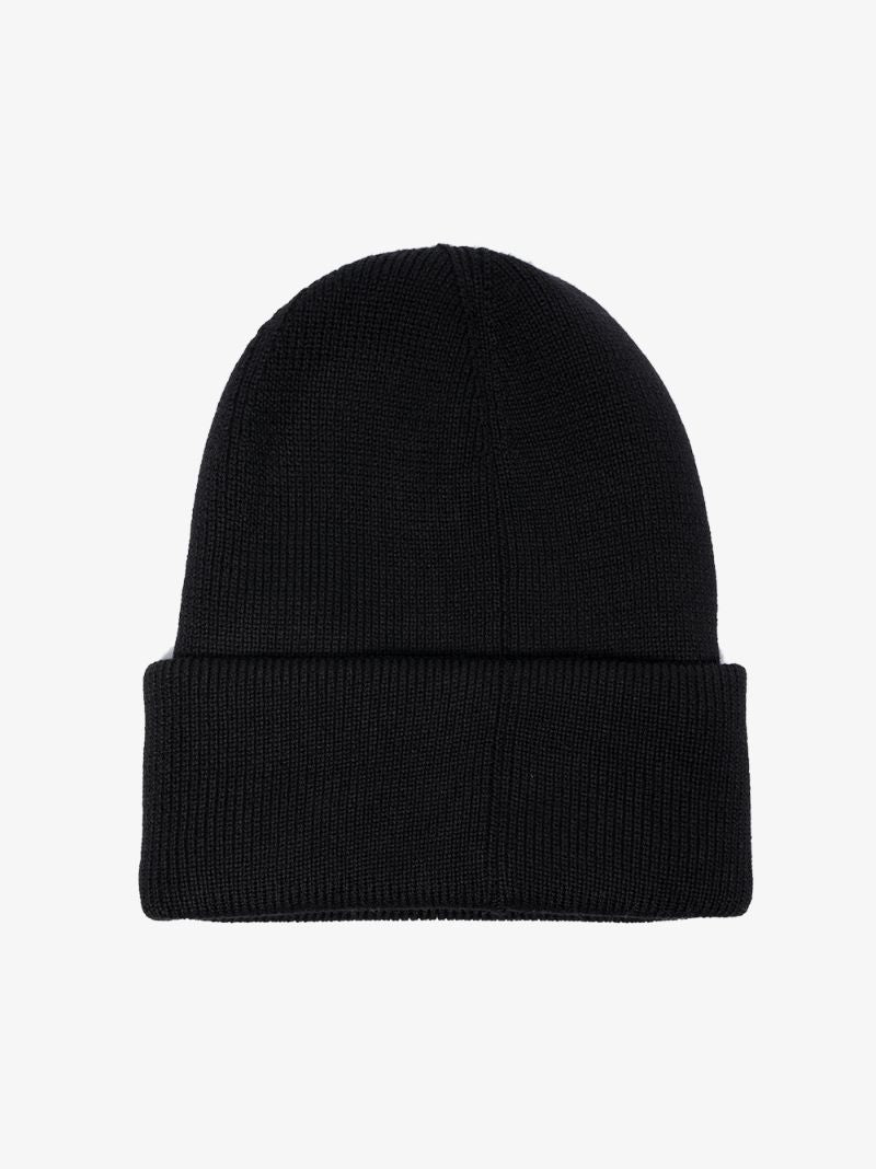 Black Arctic Disc Wool Beanie Hat