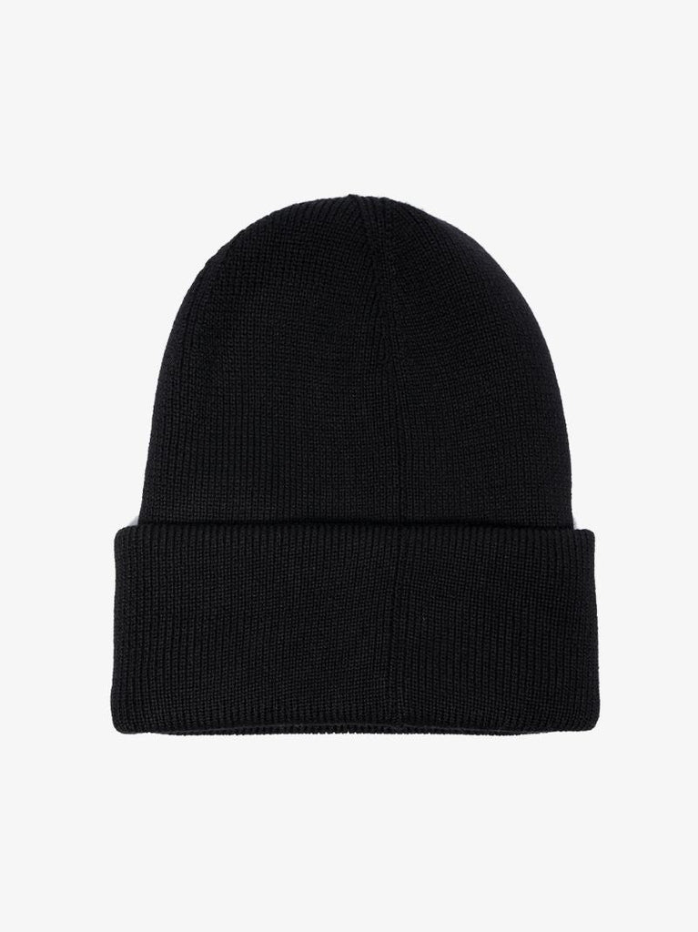 Black Arctic Disc Wool Beanie Hat