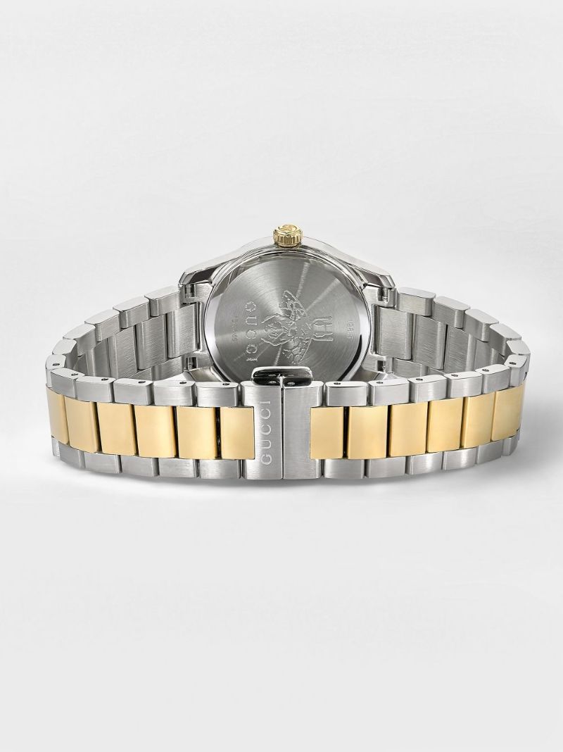 Silver and Gold Tone G-timeless Feline Stainless Steel Watch