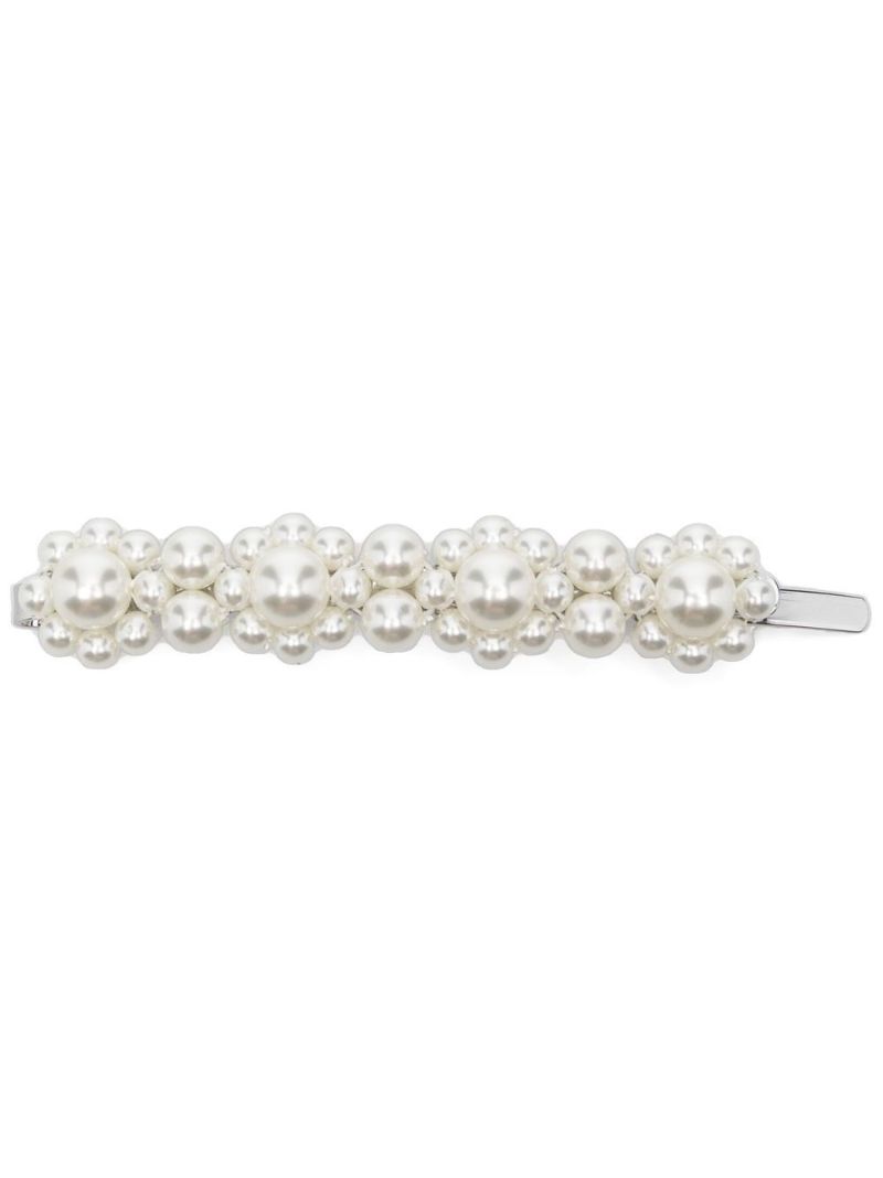White Pearl Embellished Hair Clip
