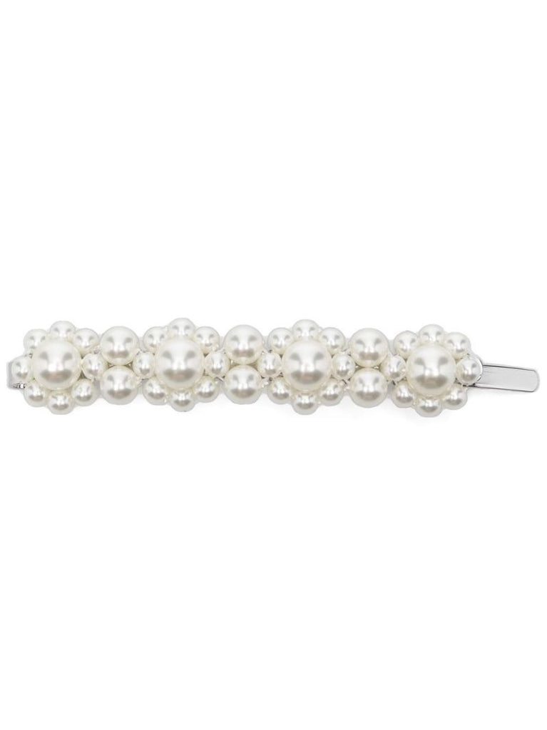 White Pearl Embellished Hair Clip