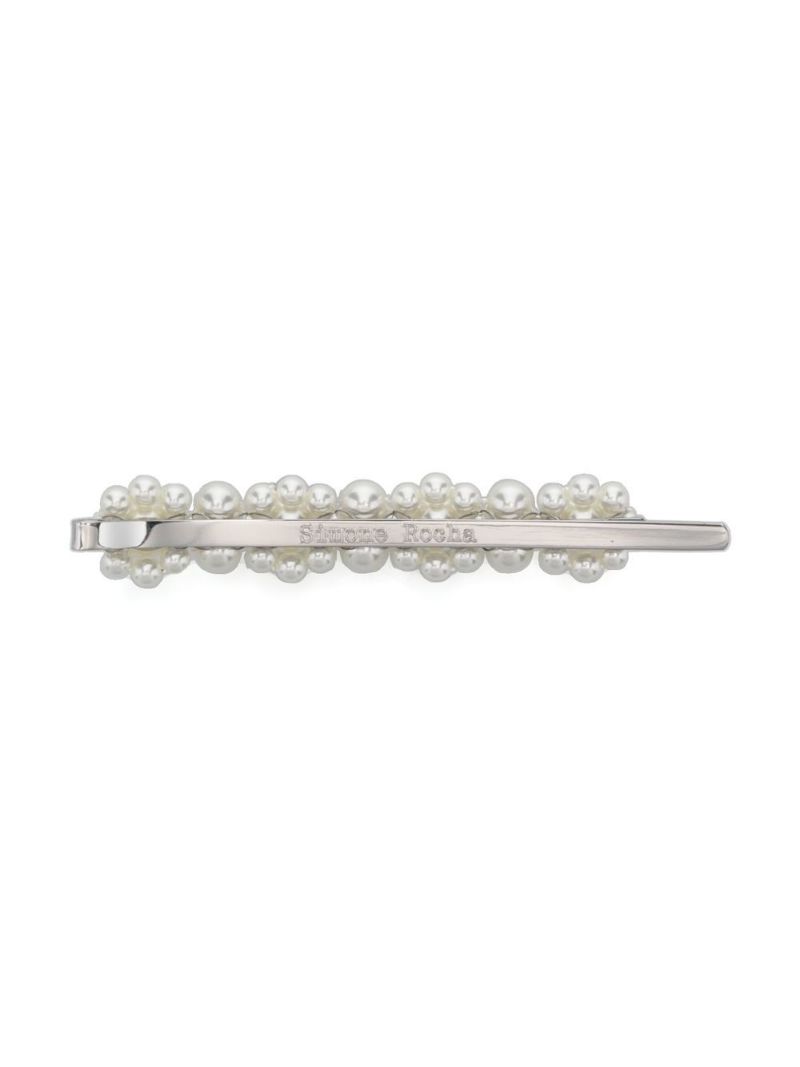 White Pearl Embellished Hair Clip