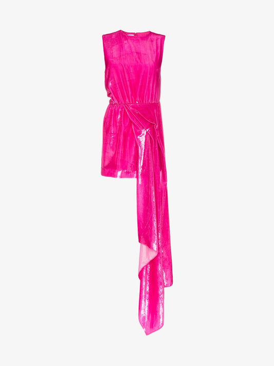 Dropped Waist Hi-sheen Mini Dress