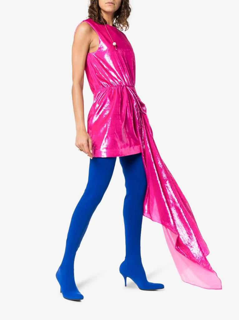 Dropped Waist Hi-sheen Mini Dress